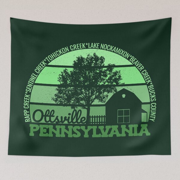 Item preview, Ottsville Pennsylvania Sunset Retro Vintage Local Pride Logo designed and sold by CRHPOD20.