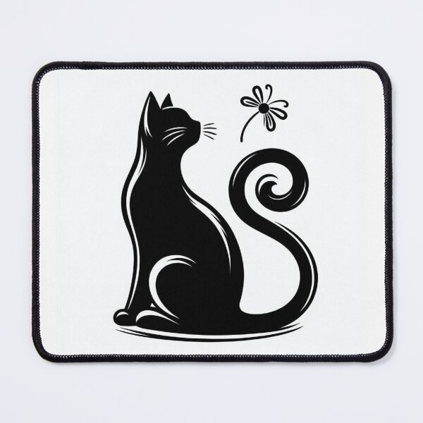 Item preview, Cute cat, black and white art decoration. designed and sold by nicnacc.