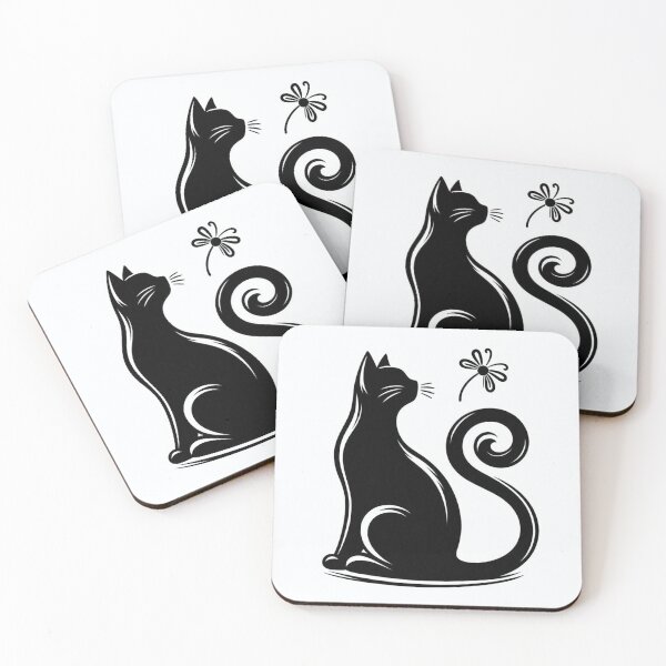 Item preview, Cute cat, black and white art decoration. designed and sold by nicnacc.