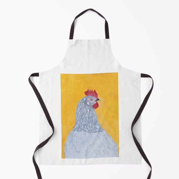 Item preview, Chicken Portrait Gouache Illustration grey designed and sold by HandmadeNinalu.