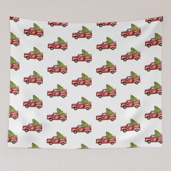 Item preview, Red truck with christmas tree  designed and sold by pinkyfish1010.