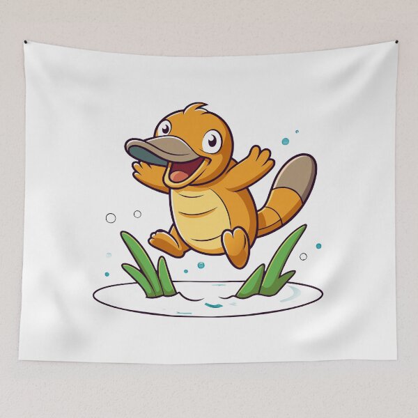 Item preview, Whimsical Platypus Frolicking in a Pond designed and sold by iwcus.