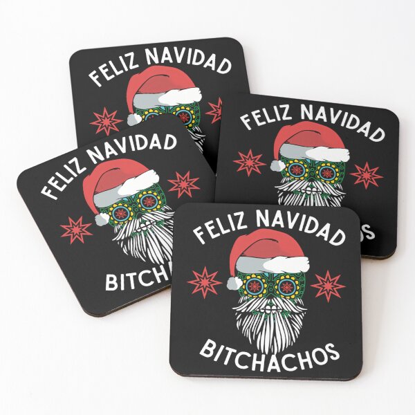 Item preview, Fe.liz Navi.dad Bitcha.chos Feliz Navidad Calavera de azúcar mexicana con sombrero de Papá Noel designed and sold by fashionbug1.