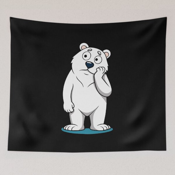 Item preview, Perplexed Polar Bear: Curious Cartoon Bear Scratching Its Head designed and sold by iwcus.