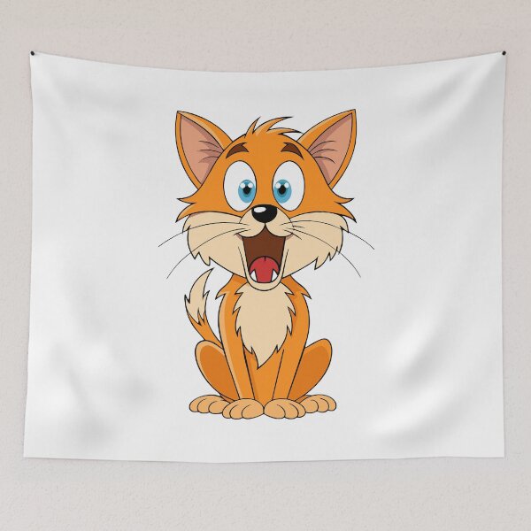 Item preview, Frightened Cat with Raised Fur Cartoon Artwork designed and sold by iwcus.