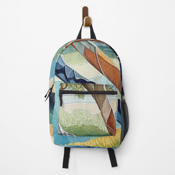 Item preview, Abstract watercolour of an old gum tree and mountains reflected on the river designed and sold by SueNiqueArt.