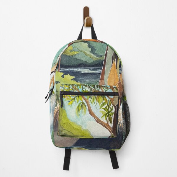 Item preview, Abstract watercolour of a gum tree in pretty river setting designed and sold by SueNiqueArt.
