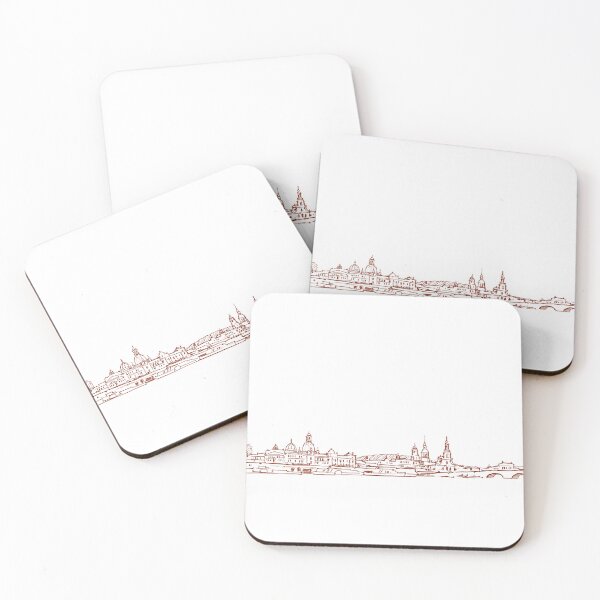 Item preview, Hand-drawn skyline of Dresden sepia colored – delicate illustration of the city architecture for mugs, socks, posters and more designed and sold by Nadja Leutloff.