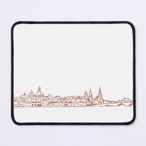 Item preview, Hand-drawn skyline of Dresden sepia colored – delicate illustration of the city architecture for mugs, socks, posters and more designed and sold by Nadja Leutloff.
