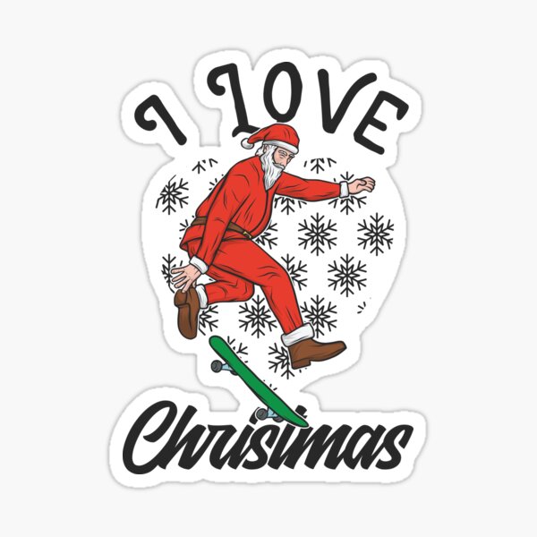 Vista previa del artículo con la obra «Diseño de Papá Noel en patineta con espíritu navideño», diseñado y vendido por Design Etstore.