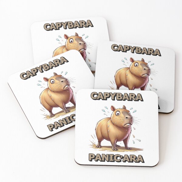Item preview,  Chadcapy Panicked Capybara: A Semi-Realistic Cartoon Illustration designed and sold by UrbanCanvvas.