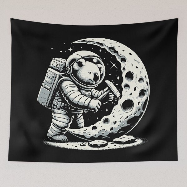 Aperçu de l'œuvre L'astronaute Koala creuse la Lune créée et vendue par ipan.