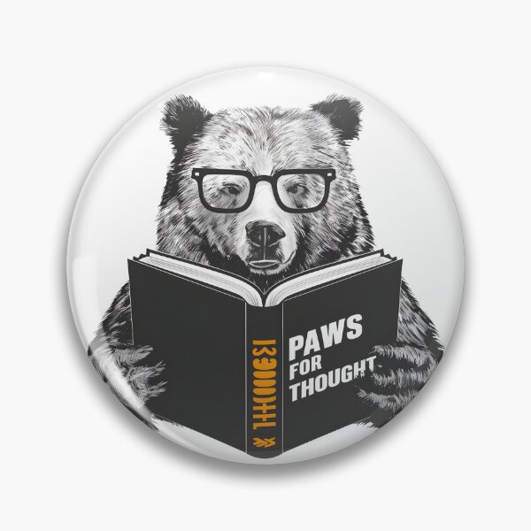 Item preview, Bear with Glasses Reading "Paws for Thought" Art designed and sold by iwcus.