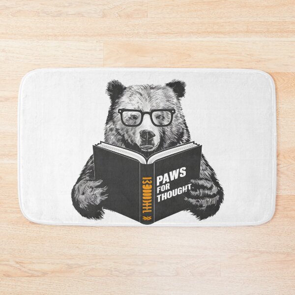 Item preview, Bear with Glasses Reading "Paws for Thought" Art designed and sold by iwcus.