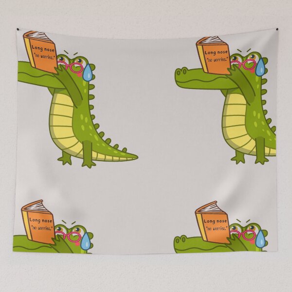 Item preview,  Struggles Long-Nosed Crocodile: A Funny Take on Reading Problems" designed and sold by Playful Strokes pom@pom.