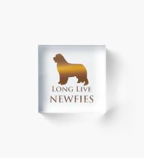 Long Live Newfies - In Gold Acrylic Block