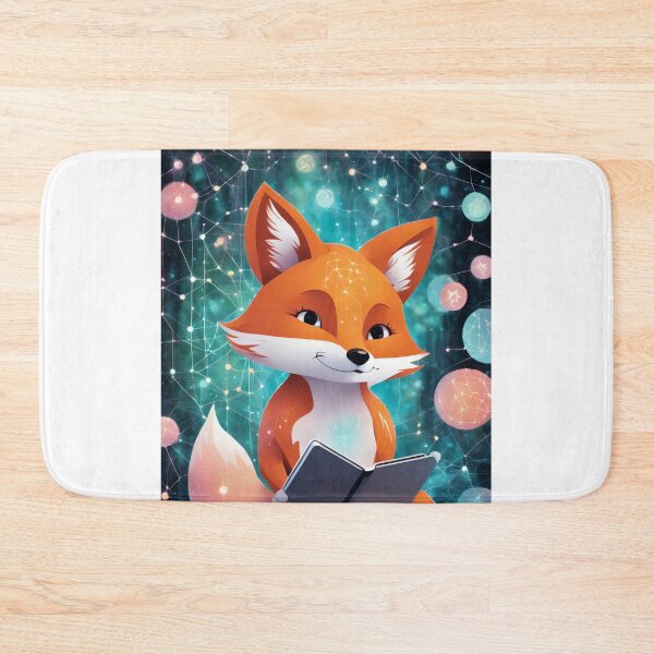 Item preview, Adorable Cartoon Fox with Deep Learning Tablet in Pastel AI Neural Forest designed and sold by Jasava Shop.