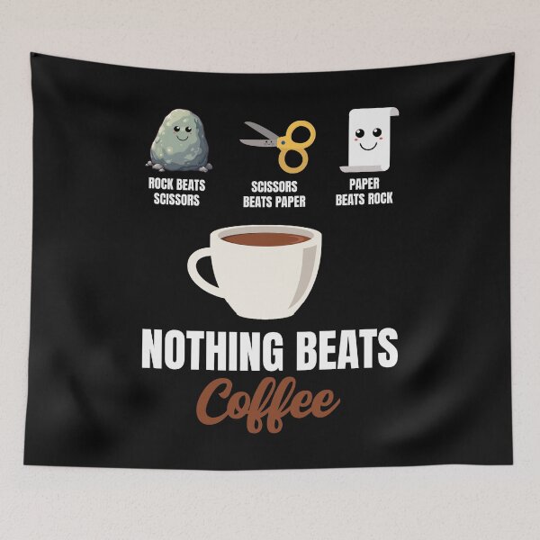 Item preview, Rock Paper Scissors Nothing Beats Coffee designed and sold by Blok45.