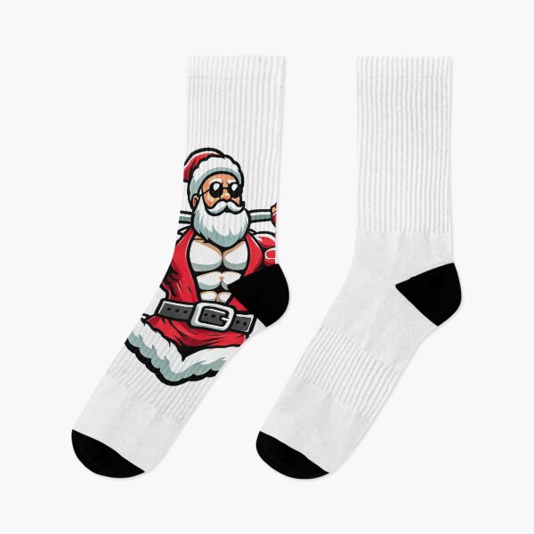 Item preview, Santa Claus Lifting Weights Christmas Fitness Illustration designed and sold by PedjaSopalo.