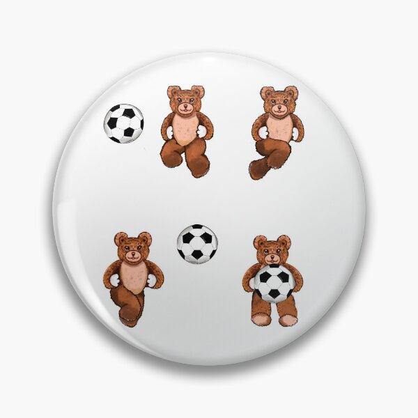 Item preview, Football soccer fan Sporty Sports Bear Kawaii - 5 Cute funny grizzly brown teddy bears designed and sold by Artonmytee.