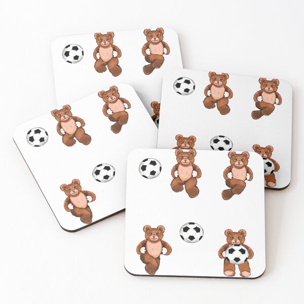 Item preview, Football soccer fan Sporty Sports Bear Kawaii - 5 Cute funny grizzly brown teddy bears designed and sold by Artonmytee.