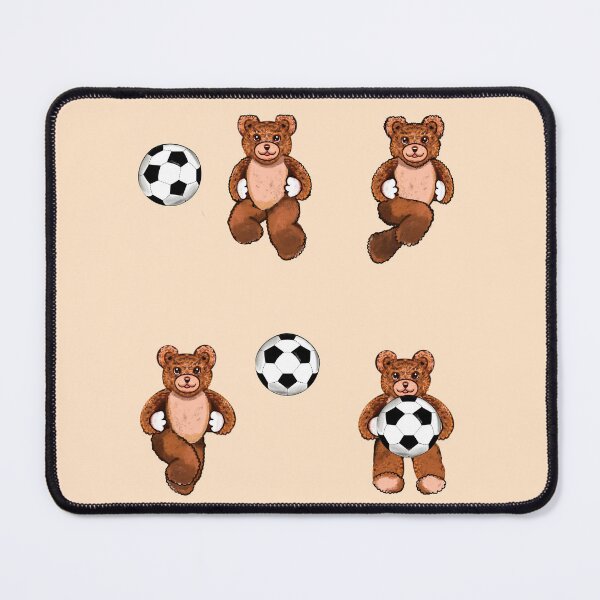 Item preview, Football soccer fan Sporty Sports Bear Kawaii - 5 Cute funny grizzly brown teddy bears designed and sold by Artonmytee.