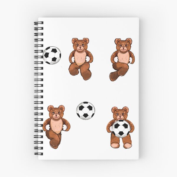 Item preview, Football soccer fan Sporty Sports Bear Kawaii - 5 Cute funny grizzly brown teddy bears designed and sold by Artonmytee.