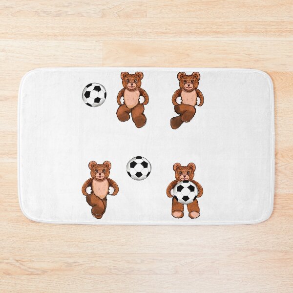 Item preview, Football soccer fan Sporty Sports Bear Kawaii - 5 Cute funny grizzly brown teddy bears designed and sold by Artonmytee.