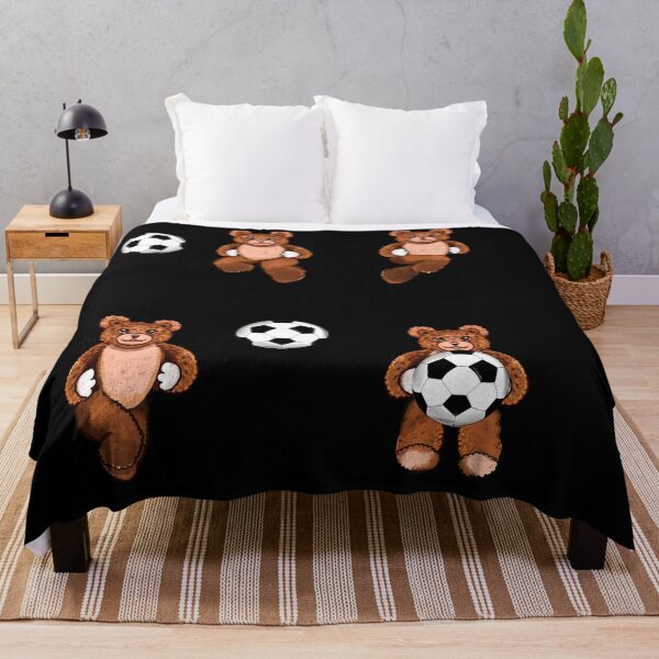 Item preview, Football soccer fan Sporty Sports Bear Kawaii - 5 Cute funny grizzly brown teddy bears designed and sold by Artonmytee.