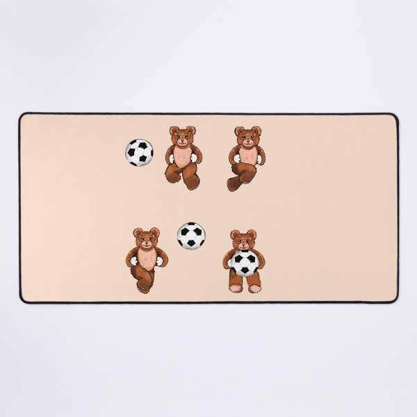Item preview, Football soccer fan Sporty Sports Bear Kawaii - 5 Cute funny grizzly brown teddy bears designed and sold by Artonmytee.
