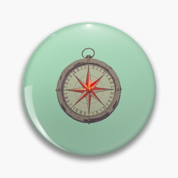 Item preview, North-Bound Compass in Pastel Mint Green   Comic Style Illustration designed and sold by MadeByHaresShop.