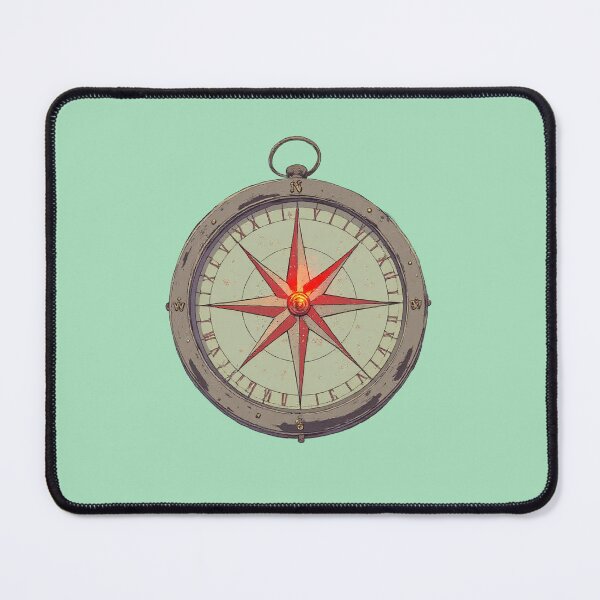 Item preview, North-Bound Compass in Pastel Mint Green   Comic Style Illustration designed and sold by MadeByHaresShop.