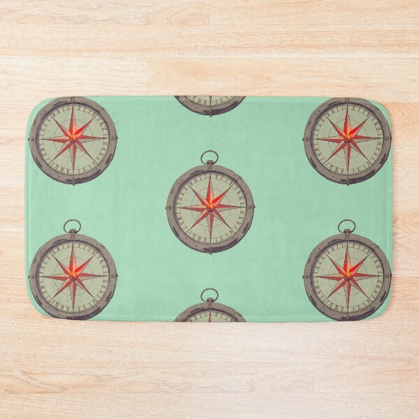 Item preview, North-Bound Compass in Pastel Mint Green   Comic Style Illustration designed and sold by MadeByHaresShop.
