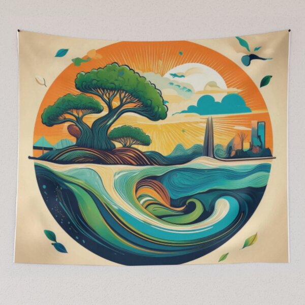 Item preview, Vibrant Environmental Landscape Artwork designed and sold by RaiyaTees.