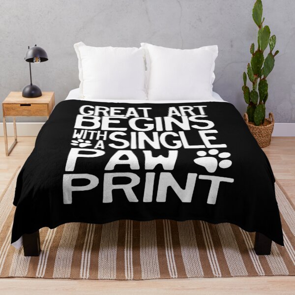 Item preview, Great Art Begins with a Single Paw Print - Funny Pug Quote Design designed and sold by FinePugArts.