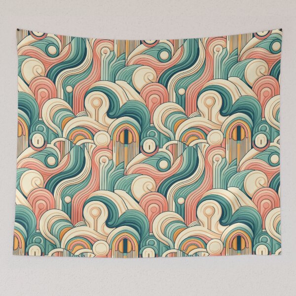 Item preview, Retro Waves: Pastel Abstract Pattern designed and sold by han61578.