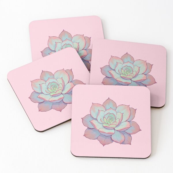 Item preview, Pastel Blooms A Layered Echeveria in Liné Clair Comic Style designed and sold by ShroomForge.