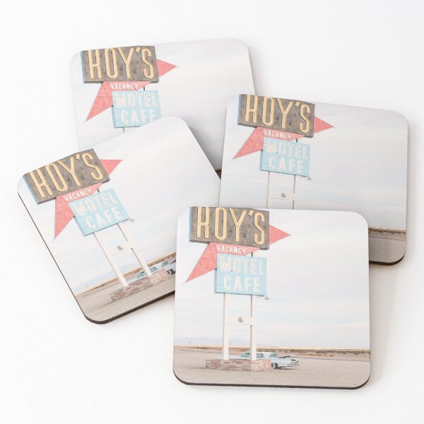 Item preview, Route 66, USA I Vintage retro neon and American car at Roy's Motel Cafe in the California desert to the minimalist geometric pastel summer aesthetic of a travel trip to the West Coast countryside designed and sold by Julie Travel Photography.
