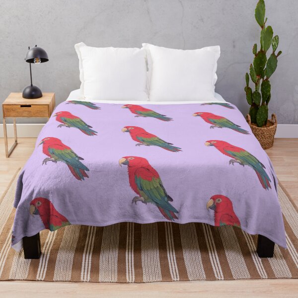Item preview, Vibrant Parrot in Pastel Lavender A Ligne Claire Comic Illustration designed and sold by ShroomForge.
