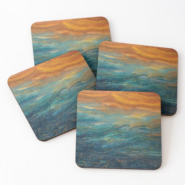 Item preview, Aboriginal Inspired Dot Art - Sunset Waves designed and sold by GrinGalore.