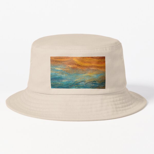 Vista previa del artículo con la obra «Arte aborigen auténtico: olas al atardecer», diseñado y vendido por GrinGalore.