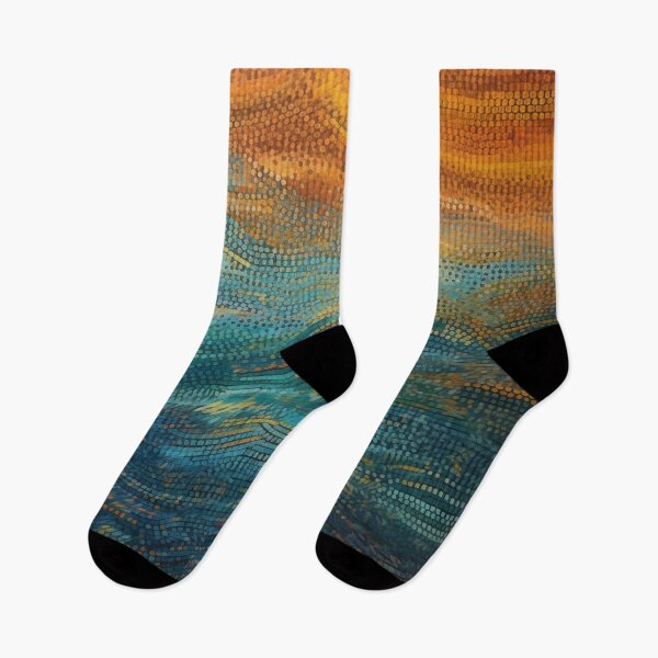 Item preview, Aboriginal Inspired Dot Art - Sunset Waves designed and sold by GrinGalore.