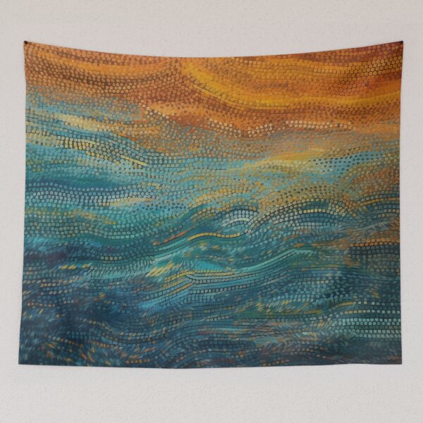 Item preview, Aboriginal Inspired Dot Art - Sunset Waves designed and sold by GrinGalore.