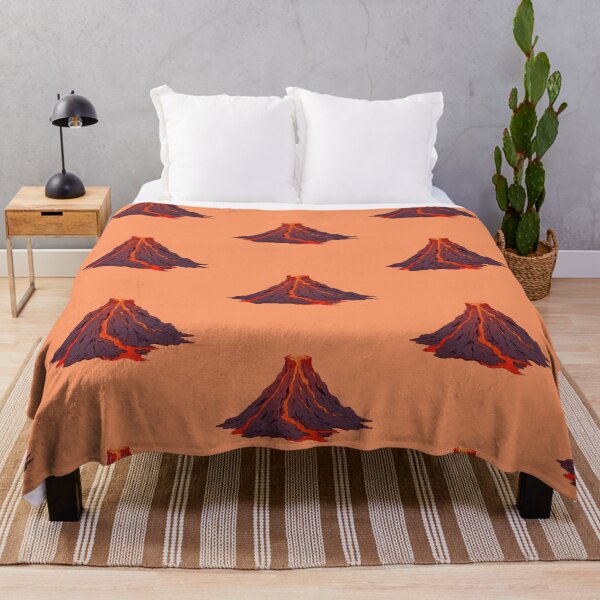 Item preview, Erupting Conical Volcano in Vibrant Pastels Ligne Claire Comic Style designed and sold by ShroomForge.