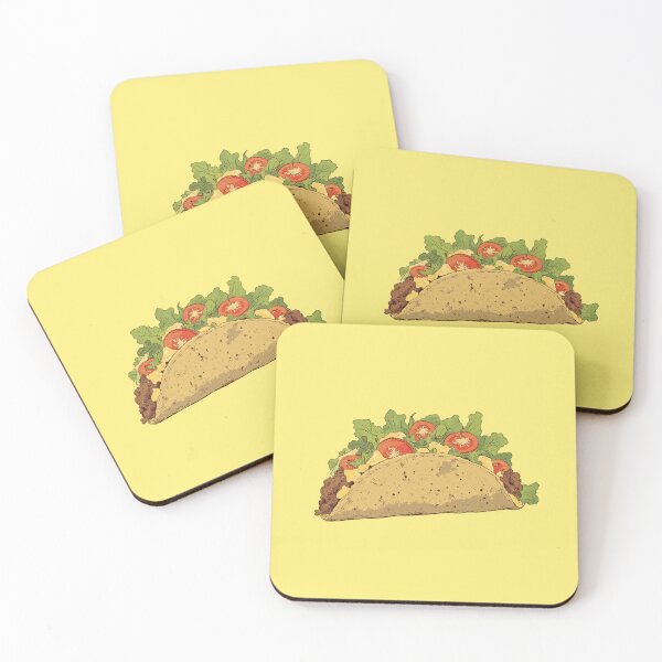Item preview, Crunchy Taco Delight in Yellow Pastels Ligne Claire Comic Style Illustration designed and sold by ShroomForge.