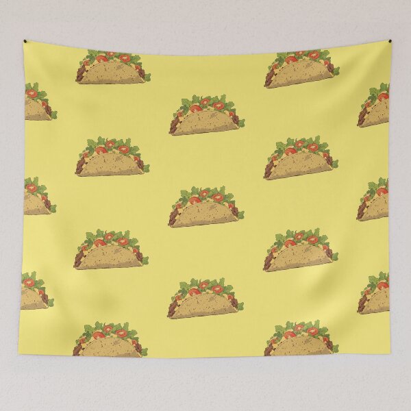 Item preview, Crunchy Taco Delight in Yellow Pastels Ligne Claire Comic Style Illustration designed and sold by ShroomForge.