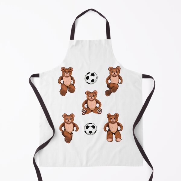 Item preview, Football soccer fan Sporty Sports football playing Bear with soccer ball Kawaii - 5 Cute funny grizzly brown teddy bears designed and sold by Artonmytee.