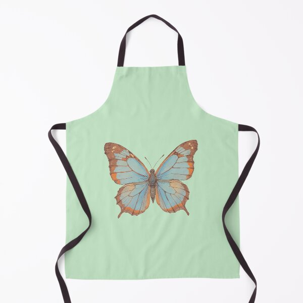 Item preview, Blue & Orange Delicate Butterfly against Soft Beige - Ligne Claire Comic Style Illustration designed and sold by ShroomForge.
