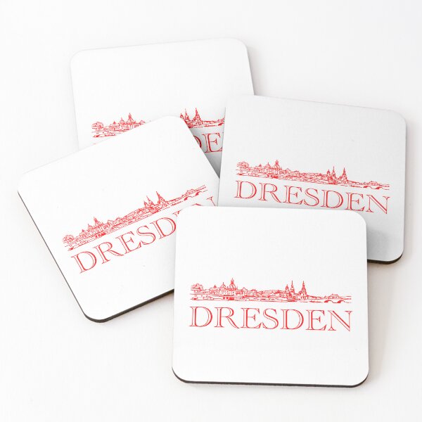 Item preview, Dresden Skyline Hand Drawn with Dresden Lettering, Red Sketch in Sepia Style, Perfect for City Lovers, Gifts and Designs on Mugs, Posters, T-Shirts and More designed and sold by Nadja Leutloff.