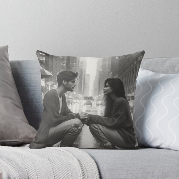 Item preview, Rainy City Romance - Couple Gazing in Stormy Urban Landscape" designed and sold by choder61.